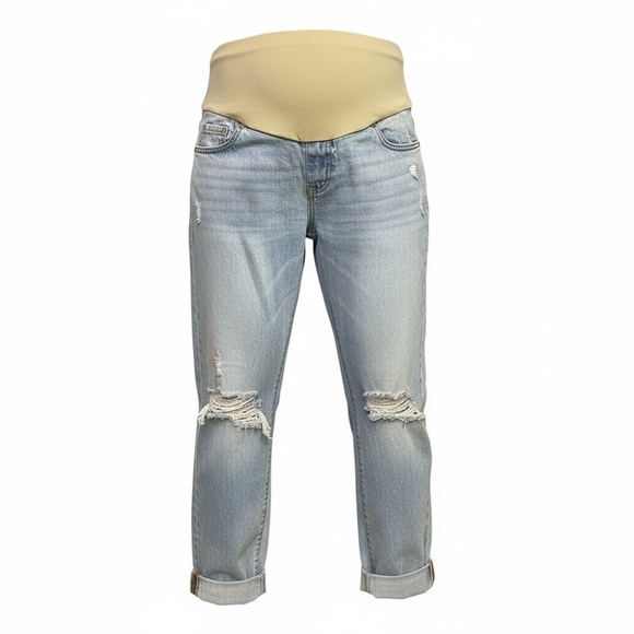 Haute Mama Denim - Haute Mama Maternity Distressed Cropped Ankle Jeans Size Large